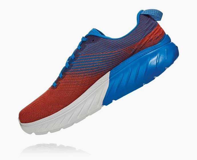 Tenis Para Correr En Carretera Hoka Mach 3 Hombre Azules Rojos | Mexico-5960182