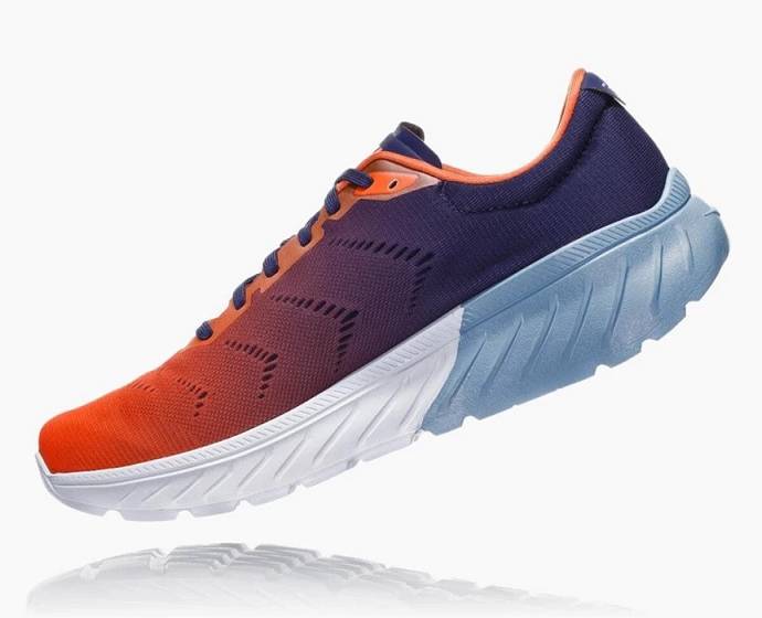 Tenis Para Correr En Carretera Hoka Mach 2 Hombre Azules Naranjas | Mexico-6328579