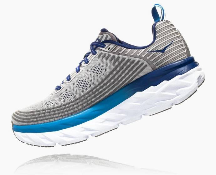 Tenis Para Correr Hoka Bondi 6 Hombre Plateados | Mexico-7216358