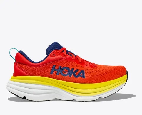 Tenis Para Correr Hoka Bondi 8 Hombre Rojos Amarillos | Mexico-3590874