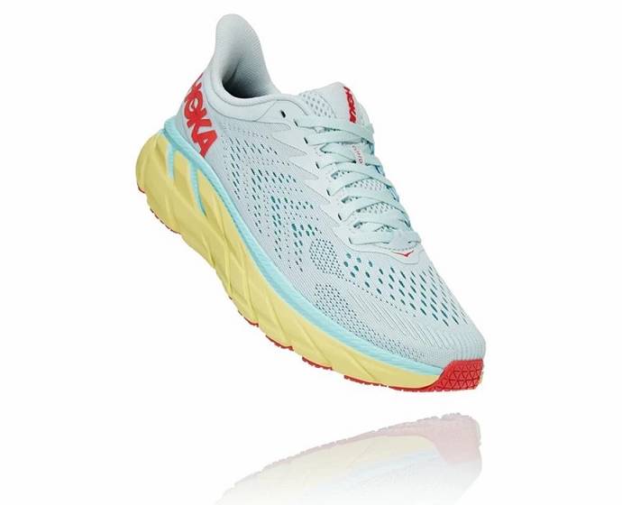 Tenis Para Correr Hoka Clifton 7 Mujer Blancos Coral | Mexico-5829613