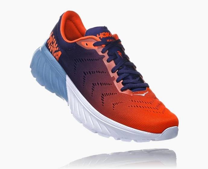 Tenis Para Correr Hoka Mach 2 Hombre Azules Naranjas | Mexico-6290451