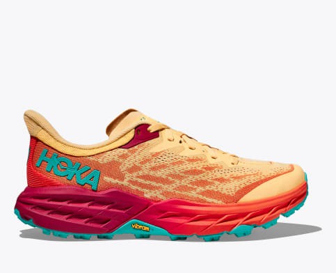 Tenis Para Trail Running Hoka Speedgoat 5 Hombre Amarillos Oscuro Rojos | Mexico-1645903