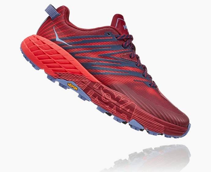 Tenis Para Trail Running Hoka Speedgoat 4 Anchos Mujer Rojos | Mexico-2698573