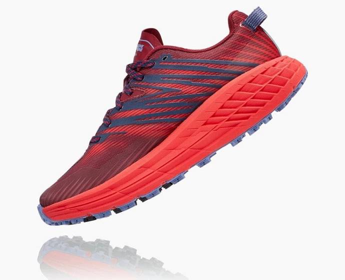 Tenis Para Trail Running Hoka Speedgoat 4 Anchos Mujer Rojos | Mexico-2698573