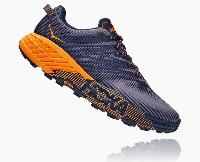 Tenis Para Trail Running Hoka Speedgoat 4 Hombre Azul Marino | Mexico-3267184