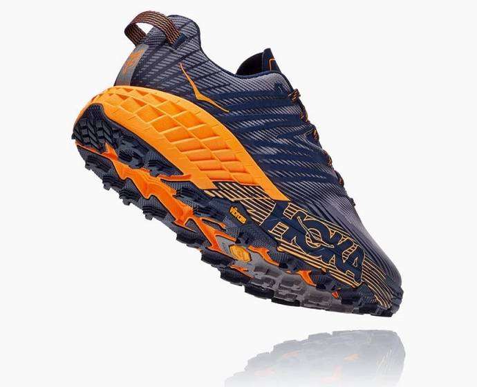 Tenis Para Trail Running Hoka Speedgoat 4 Hombre Azul Marino | Mexico-3267184