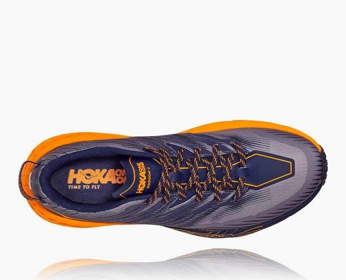 Tenis Para Trail Running Hoka Speedgoat 4 Hombre Azul Marino | Mexico-3267184