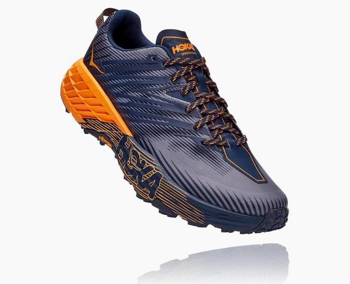 Tenis Para Trail Running Hoka Speedgoat 4 Hombre Azul Marino | Mexico-3267184