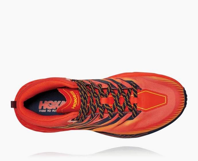 Tenis Para Trail Running Hoka Speedgoat Mid GORE-TEX Hombre Rojos Dorados | Mexico-3925067