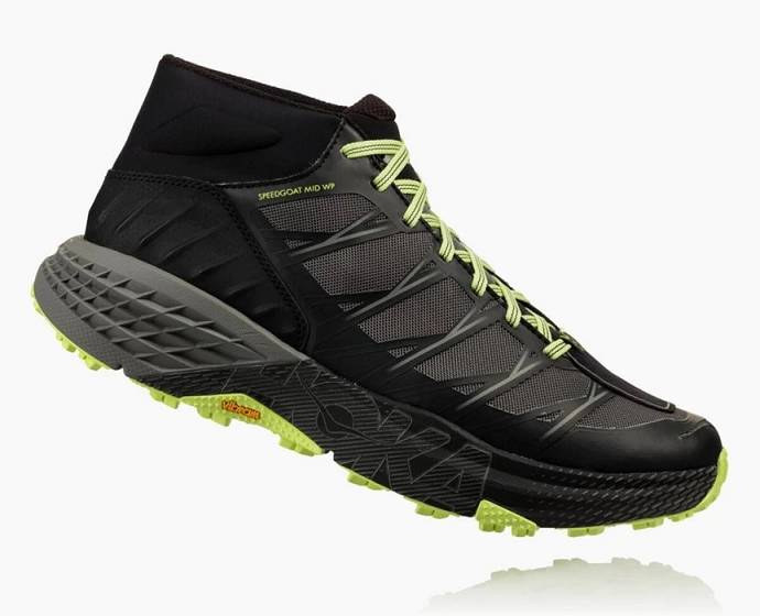 Tenis Para Trail Running Hoka Speedgoat Mid Impermeables Hombre Negros | Mexico-5648123