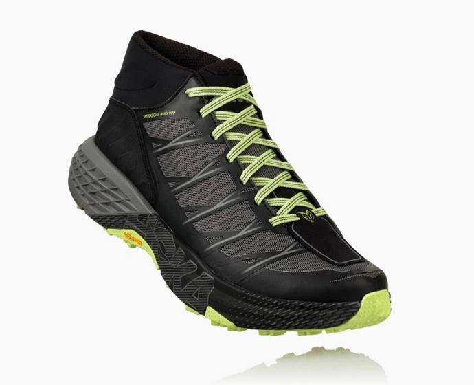 Tenis Para Trail Running Hoka Speedgoat Mid Impermeables Hombre Negros | Mexico-5648123