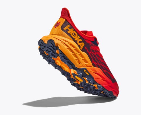 Tenis Para Trail Running Hoka Speedgoat 5 Hombre Rojos Amarillos Oscuro | Mexico-5862749