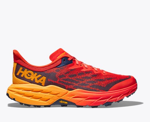 Tenis Para Trail Running Hoka Speedgoat 5 Hombre Rojos Amarillos Oscuro | Mexico-5862749