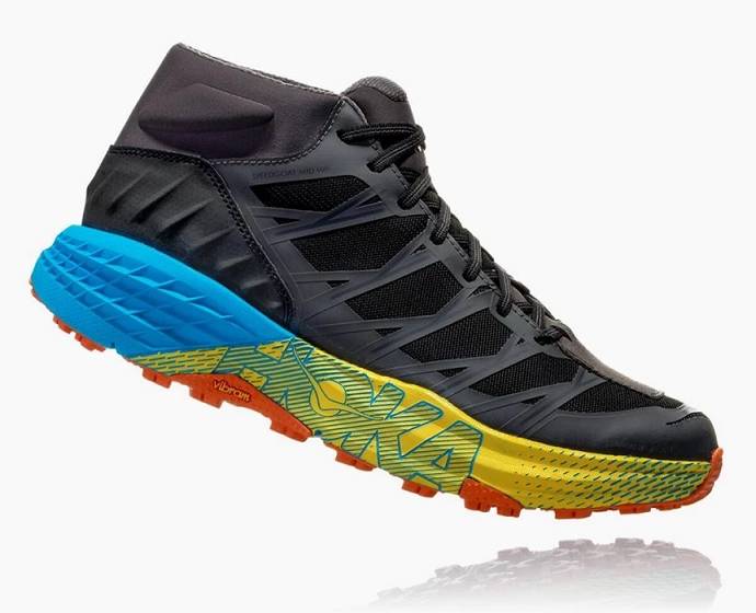 Tenis Para Trail Running Hoka Speedgoat Mid Impermeables Hombre Negros Grises | Mexico-6854129