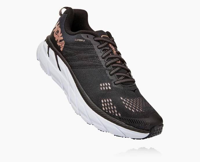 Zapatos De Recuperación Hoka Clifton 6 Hombre Negros Rosas Dorados | Mexico-9812657