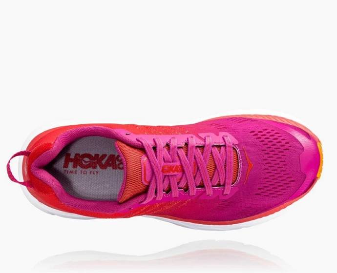 Zapatos De Recuperación Hoka Clifton 6 Mujer Rojos | Mexico-0758296