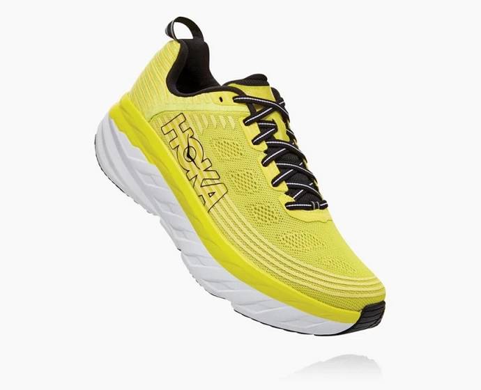 Tenis Para Correr En Carretera Hoka Bondi 6 Anchos Hombre Amarillos | Mexico-5186934