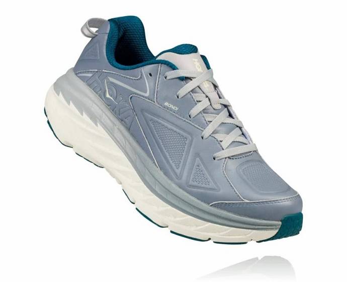 Tenis Para Correr En Carretera Hoka Bondi Cuero Anchos Mujer Azules | Mexico-6947152