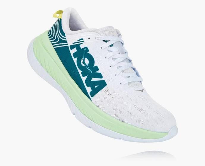 Tenis Para Correr En Carretera Hoka Carbon X Hombre Blancos Verdes | Mexico-9647503