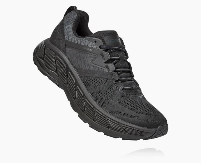 Tenis Para Correr En Carretera Hoka Gaviota 2 Hombre Negros | Mexico-0948267