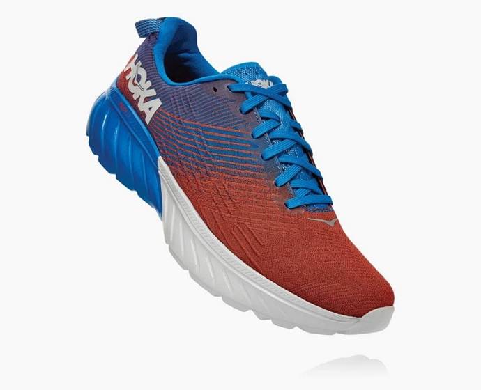 Tenis Para Correr En Carretera Hoka Mach 3 Hombre Azules Rojos | Mexico-5960182