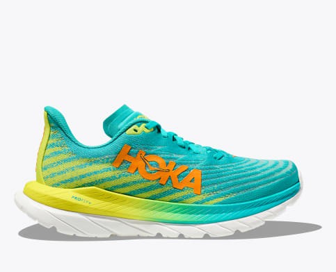 Tenis Para Correr Hoka Mach 5 Mujer Turquesa Amarillos | Mexico-9624017