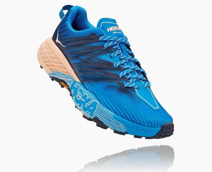 Tenis Para Trail Running Hoka Speedgoat 4 Anchos Mujer Azules | Mexico-0247635