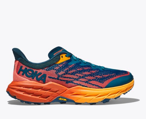 Tenis Para Trail Running Hoka Speedgoat 5 Mujer Azules Naranjas | Mexico-3612549